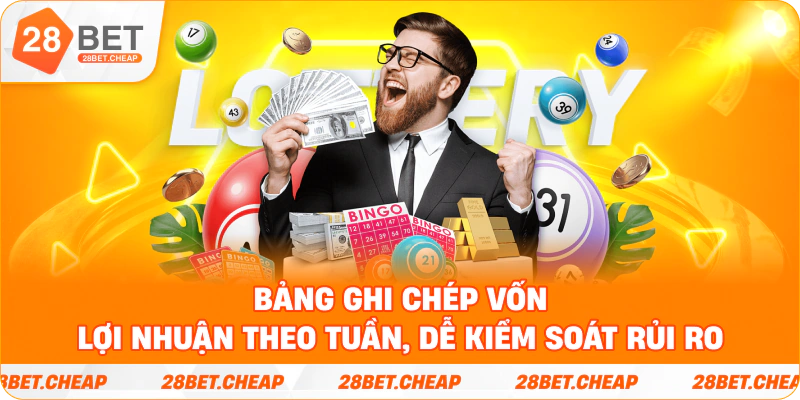 Bảng ghi chép vốn–lợi nhuận theo tuần, dễ kiểm soát rủi ro