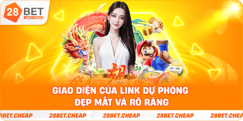 Giao diện của link dự phòng đẹp mắt và rõ ràng